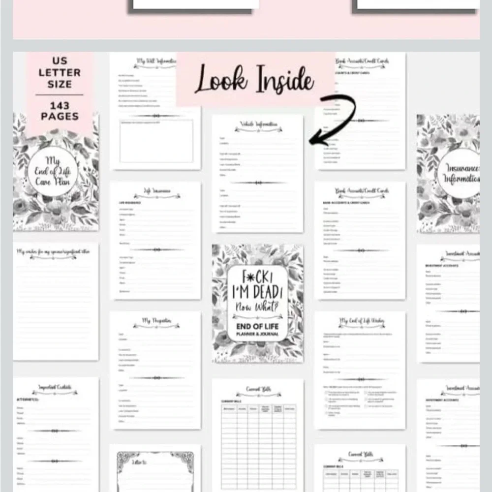 F*ck I’m Dead, Now what? End of Life Planner; NWT